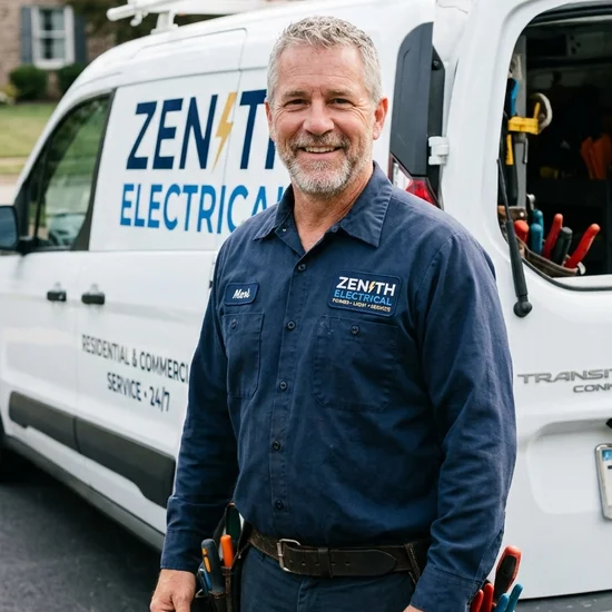 Deon van Wyk, founder of Zenith Electrical, on site